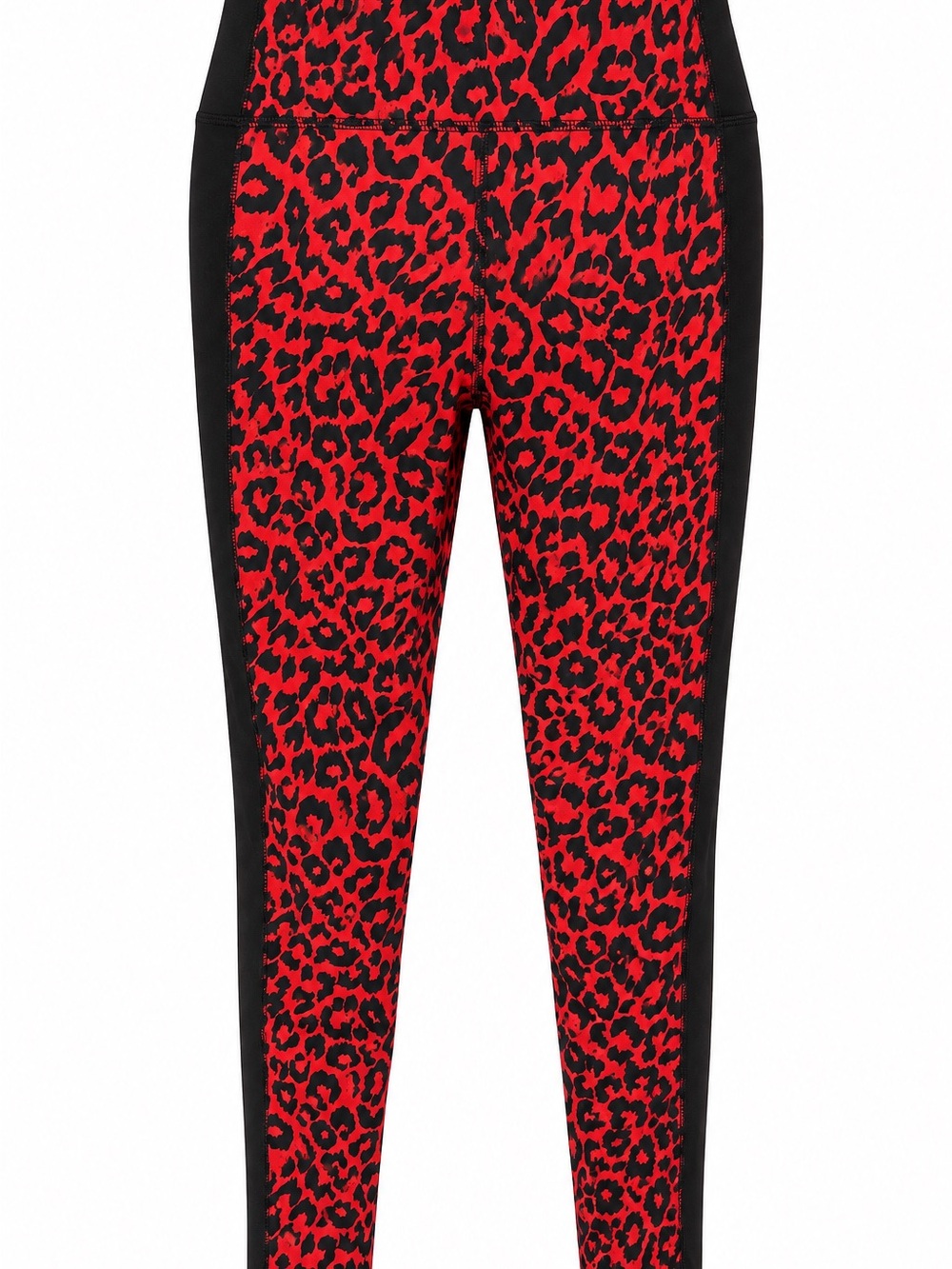 New York & Company Red and Black Leopard Print High-Waist Leggings